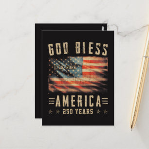 God Bless America 250 Years 1776-2026 Postcard