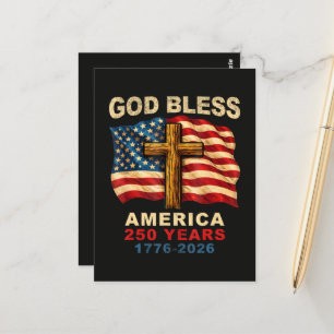God Bless America 250 Years 1776-2026 Postcard