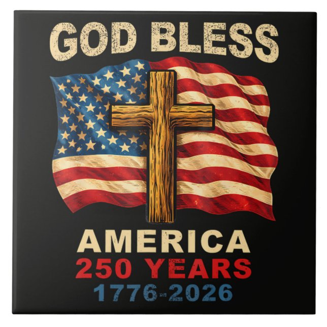 God Bless America 250 Years 1776-2026 Tile (Front)