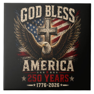 God Bless America 250 Years 1776-2026 Tile