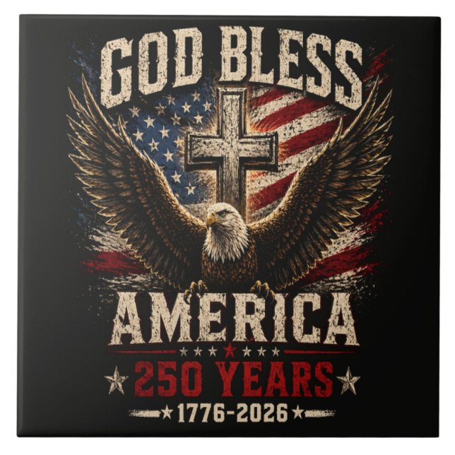 God Bless America 250 Years 1776-2026 Tile (Front)