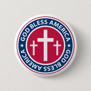 God Bless America 2 Inch Round Button
