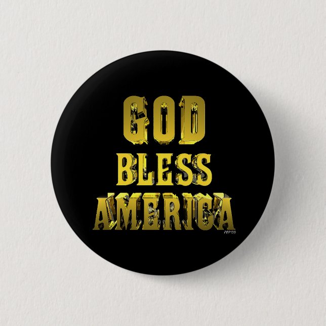 God Bless America 2 Inch Round Button (Front)