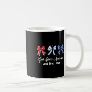 God Bless America 4th Of July Patriotic Bow Indepe Coffee Mug