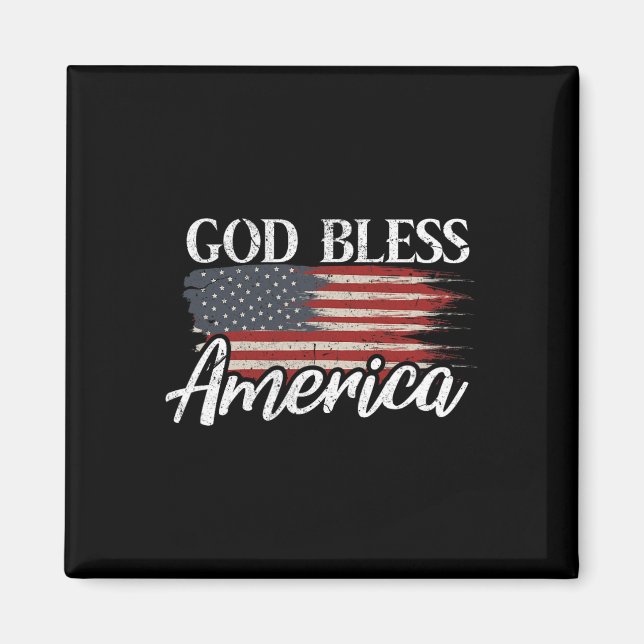 God Bless America 4th Of July Patriotic Usa  Magnet (Front)