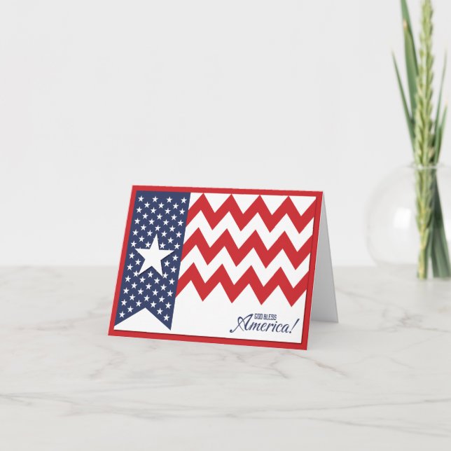 God Bless America 4th of july Thank You Card (Front)