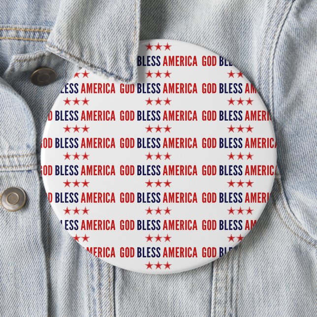 God Bless America 6 Inch Round Button (In Situ)