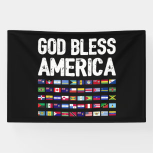 God Bless America All Countries Latino Pride I Banner