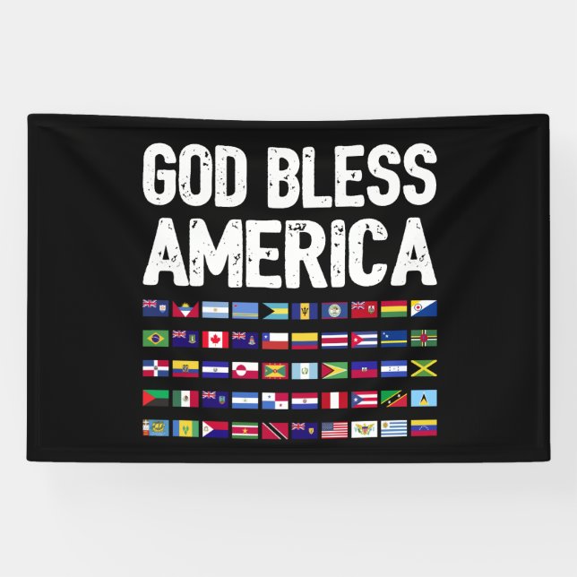 God Bless America All Countries Latino Pride I Banner (Horizontal)