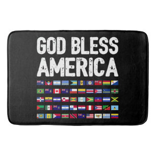 God Bless America All Countries Latino Pride I Bath Mat
