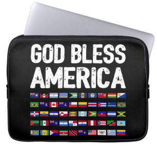 God Bless America All Countries Latino Pride I Laptop Sleeve