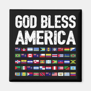 God Bless America All Countries Latino Pride I Magnet