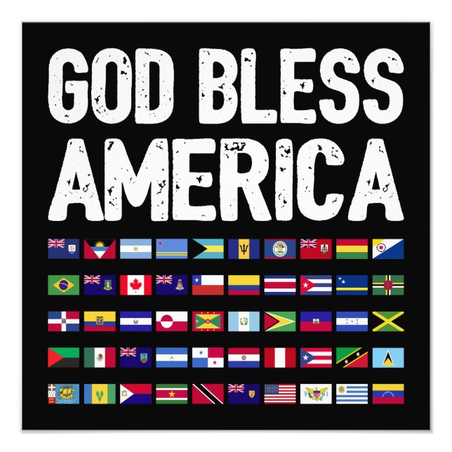 God Bless America All Countries Latino Pride I Photo Print (Front)