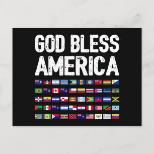 God Bless America All Countries Latino Pride I Postcard