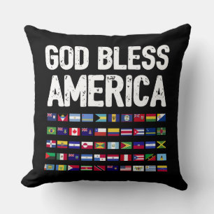 God Bless America All Countries Latino Pride I Throw Pillow