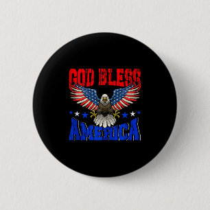 God bless america american eagle flag 4th julyGod  2 Inch Round Button