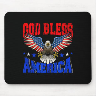 God bless america american eagle flag 4th julyGod  Mouse Pad