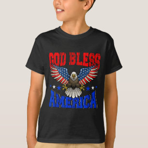 God bless america american eagle flag 4th julyGod T-Shirt