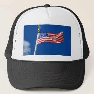 God Bless America, American Flag, Patriot Support Trucker Hat