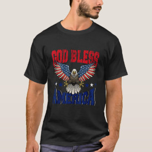 God Bless America American US Eagle Flag 4th July T-Shirt
