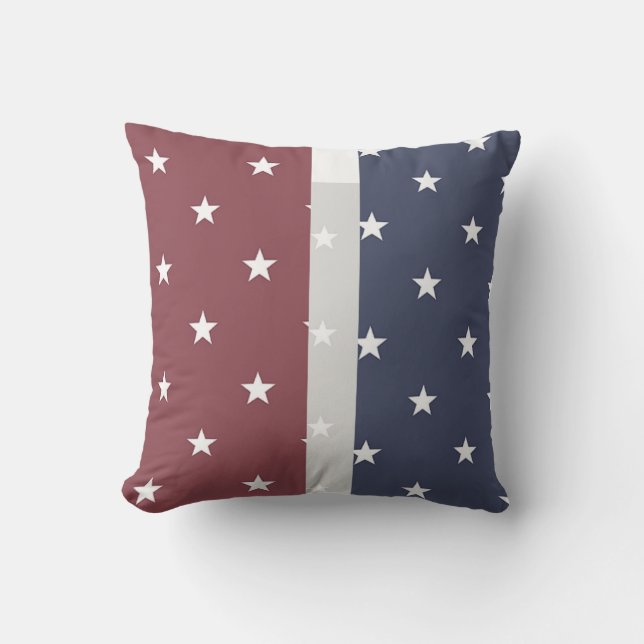 God Bless America and Reversible Stars Design Throw Pillow (Front)