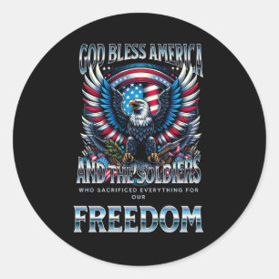 God Bless America and The Soldiers Classic Round Sticker