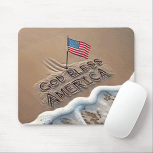 God Bless America Beach Sign Mouse Pad