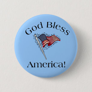 God Bless America Button