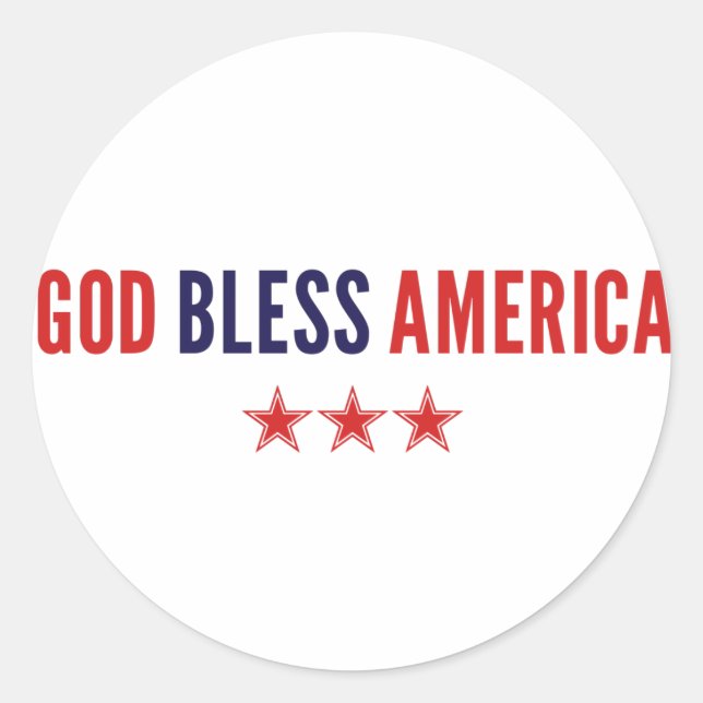 God Bless America Classic Round Sticker (Front)