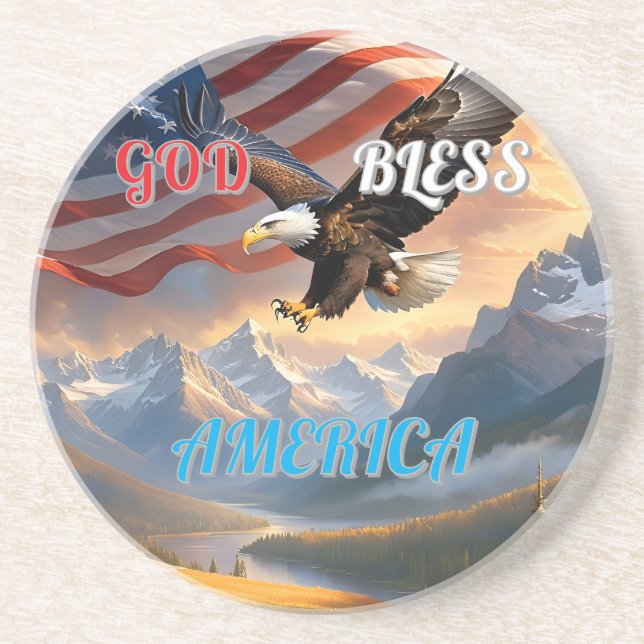 GOD BLESS AMERICA COASTER (Front)