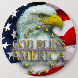 God Bless America/Colossal, 6 Inch Round Button