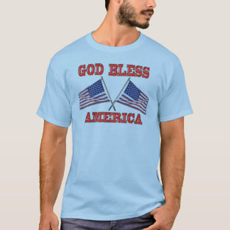 God Bless America Crossed Flags Shirt