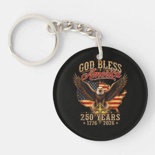 God Bless America Eagle 250 Years 1776 2026 Keychain