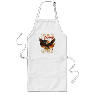 God Bless America Eagle 250 Years 1776 2026 Long Apron