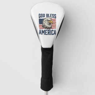 God Bless America Eagle Patriotic Vector Design_1 Golf Head Cover
