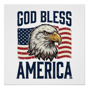 God Bless America Eagle Patriotic Vector Design_1 Poster