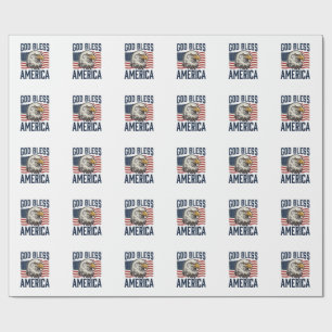 God Bless America Eagle Patriotic Vector Design_1 Wrapping Paper