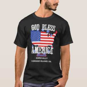 God Bless America Especially Camano Island WA US S T-Shirt