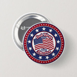 God Bless America Flag 1776-2026 2 Inch Round Button