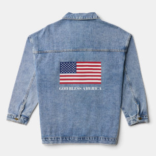 GOD BLESS AMERICA FLAG DENIM JACKET