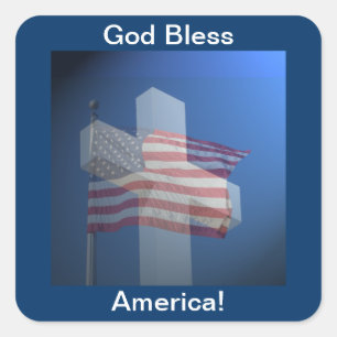 God Bless America! Gifts and Clothes Square Sticker
