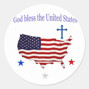 God Bless America gifts Classic Round Sticker