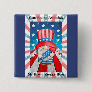 God Bless America  Home Sweet Home 2 Inch Square Button