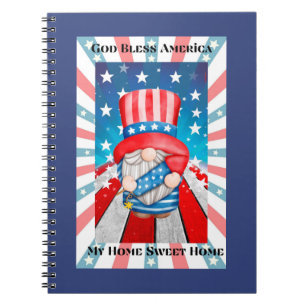 God Bless America Home Sweet Home Playing Cards Notebook