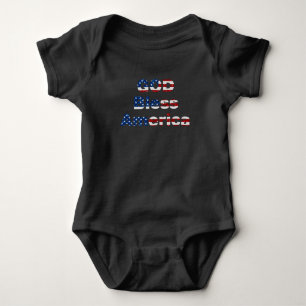 God Bless America July 4th Glitter Baby Bodysuit