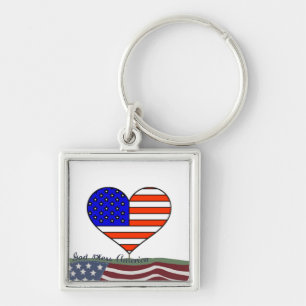 God Bless America Keychain