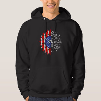 God Bless America Land That I Love 4th Of July Sun Hoodie