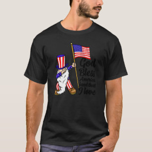 God Bless America Land That I Love America Flag L T-Shirt