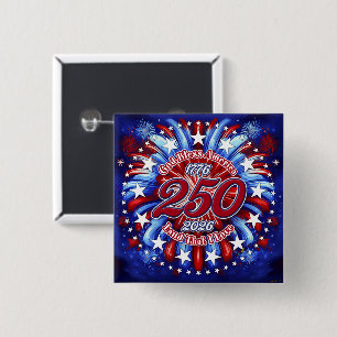 God Bless America Land That I Love Graphic Fire 2 Inch Square Button