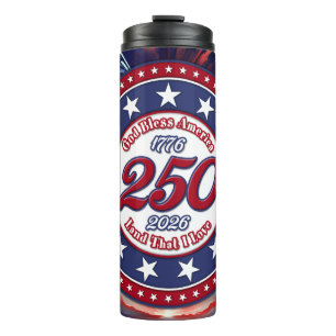 God Bless America Land That I Love Graphic Fire R Thermal Tumbler